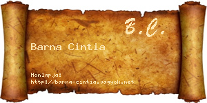 Barna Cintia névjegykártya